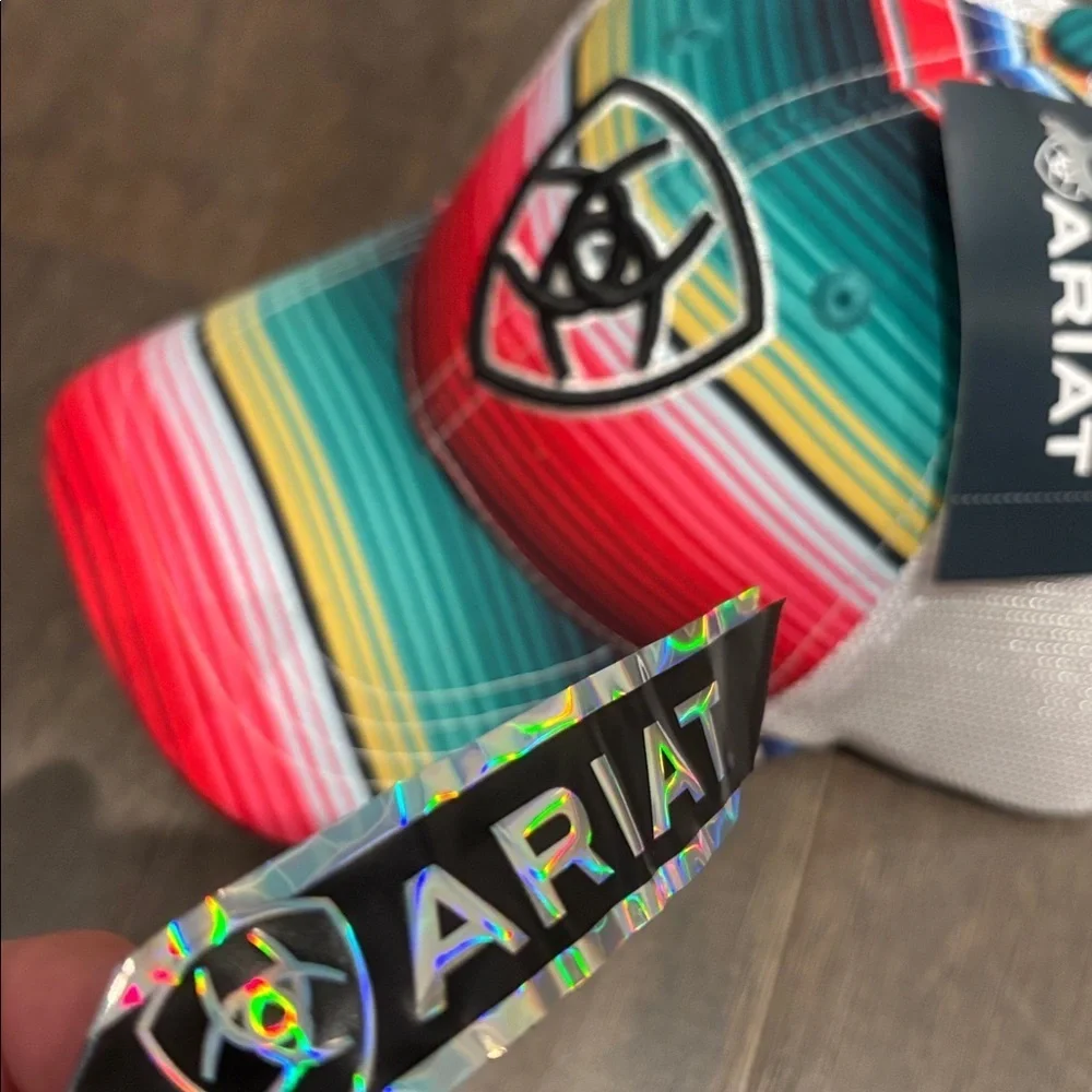 Ariat Serape Striped Ball Cap,mesh back,snapback,embroidered logo,6 vent panel - Picture 10 of 10